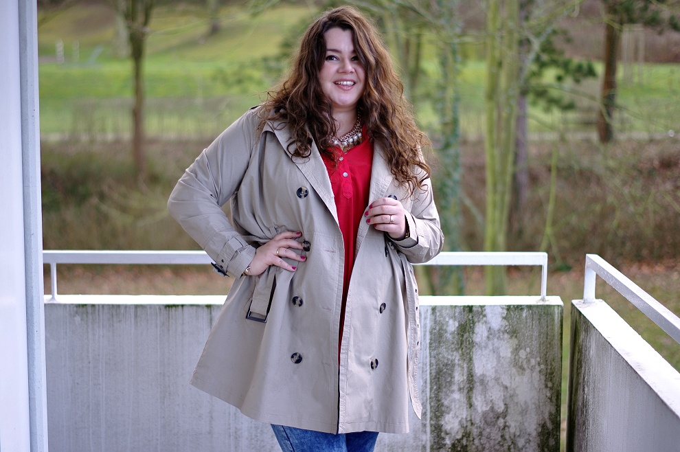 GroÃŸe GrÃ¶ÃŸen Plus Size Fashion Blog kik texti   l beige    trench coat janina