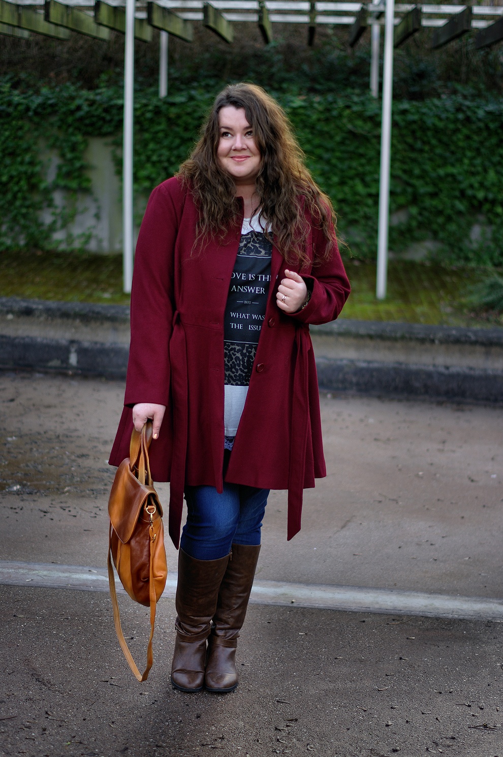 Große Größen Plus Size Fashion Blog kik textilien asos curve burgundy coat