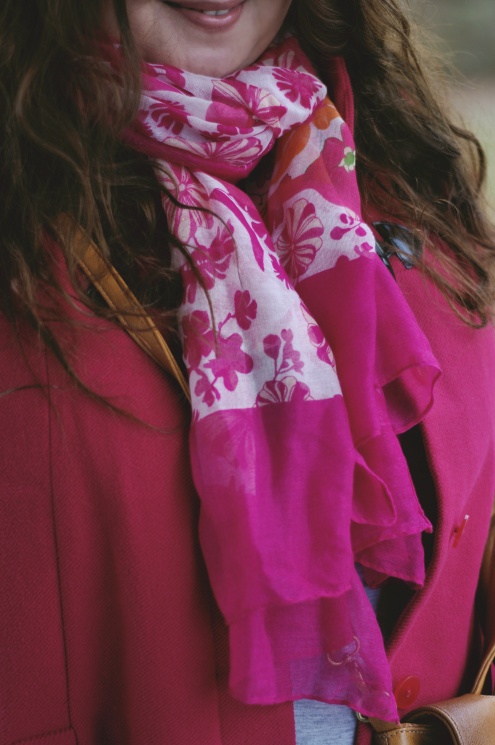 Große Größen Plus Size Fashion Blog F&F pink duffle coat grey dress jilsen boots