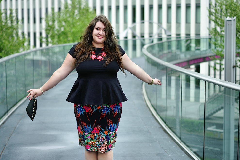 681: The peplum and the floral pencil skirt
