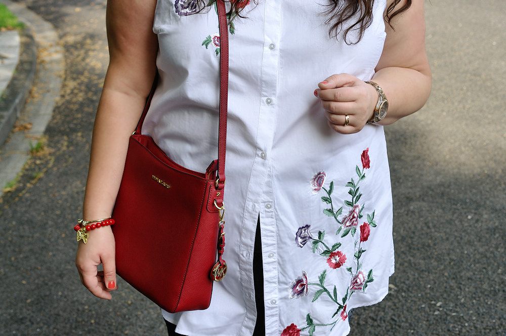 Embroidered plus size shirt